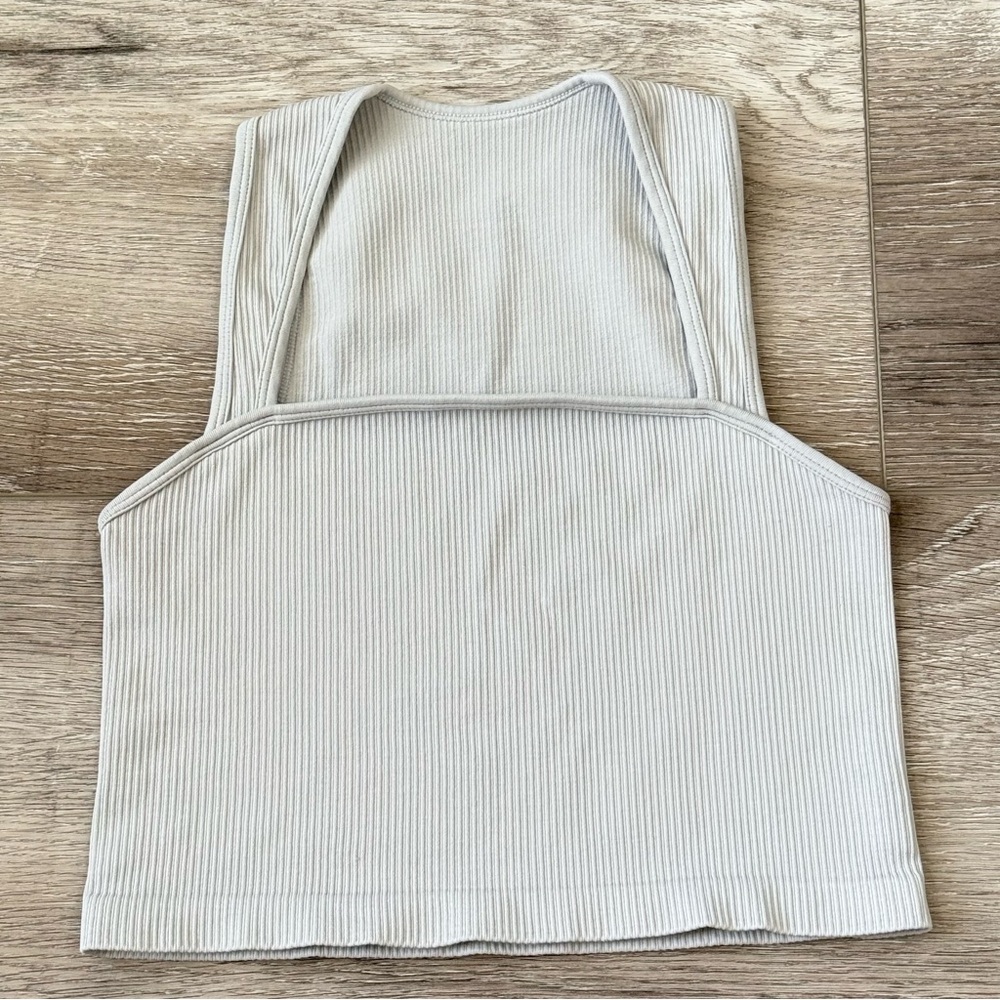Women's Ribbed Gray Tank Top
